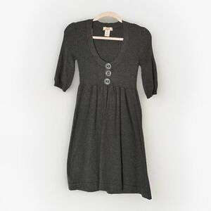 Vintage Y2K Candies Sweater Dress Womens M Black Knit Babydoll Empire Waist Goth